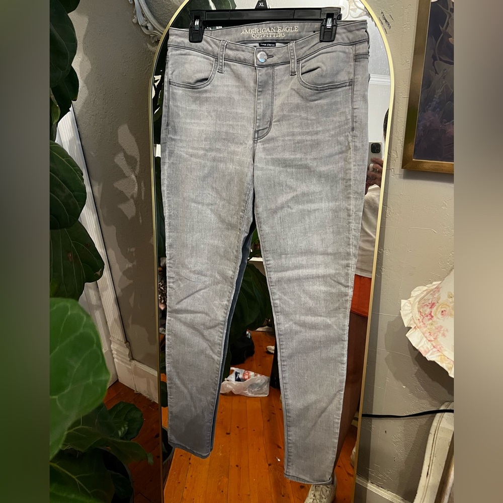 American Eagle Outfitters Gray Skinny Jeans Modern Fit 12L